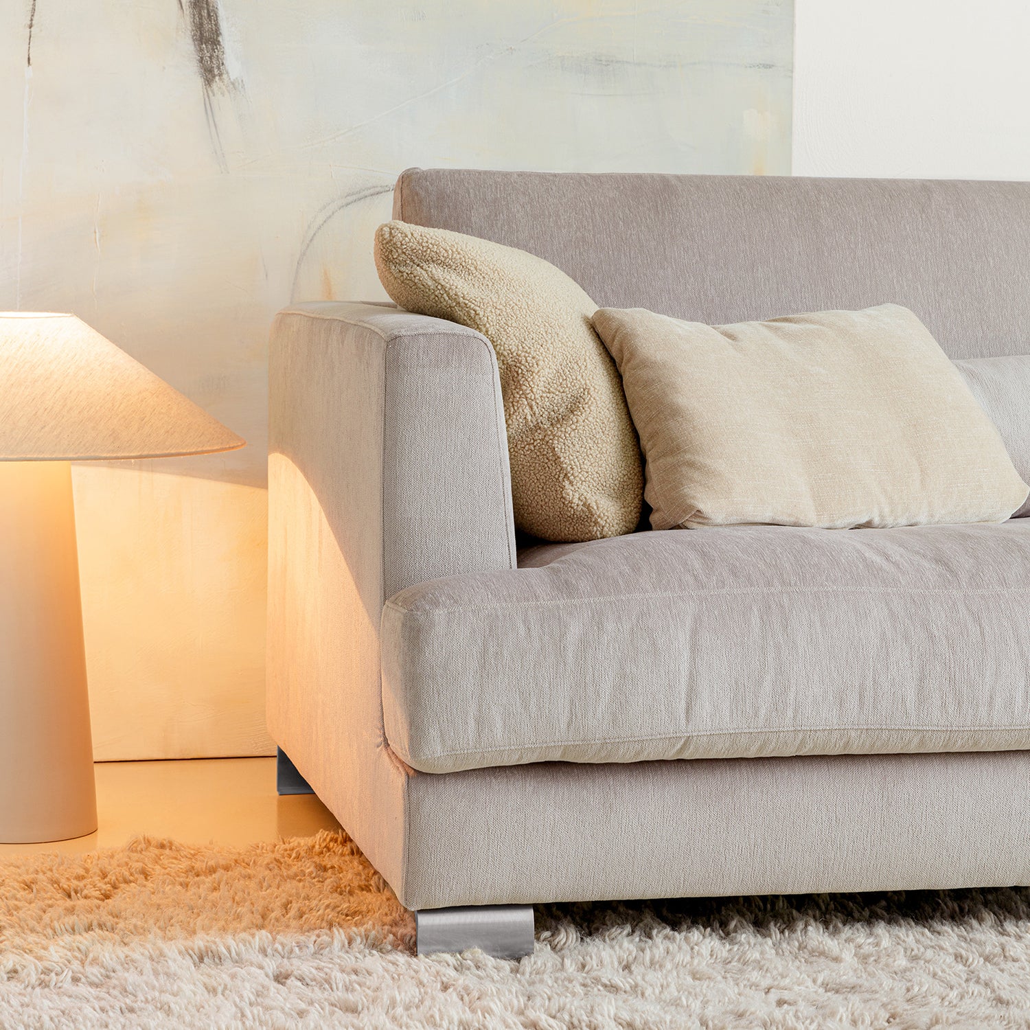 Brandon 3 Seater Sofa, Linen - Image 4